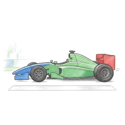 F1 Pit Exit, colored example