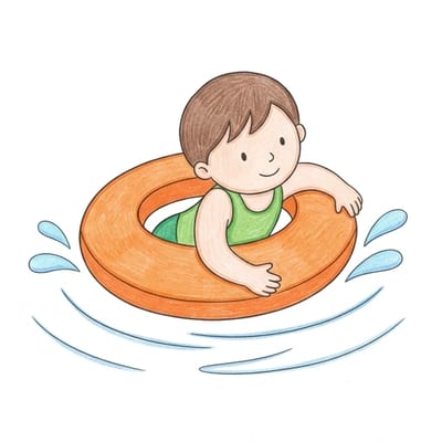 Swim Ring Splash, colored example