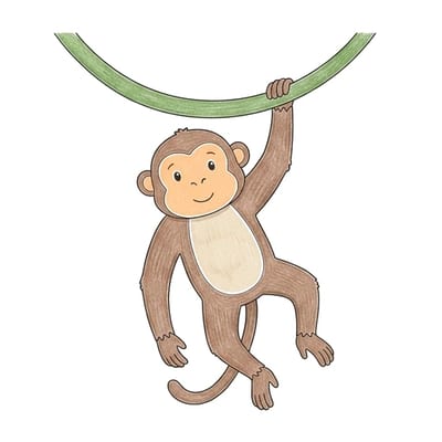 Hanging Monkey, colored example