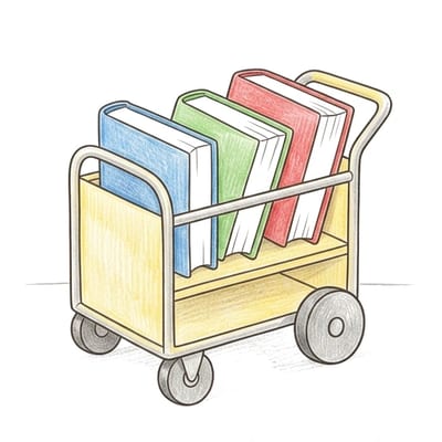 Library Book Cart, colored example