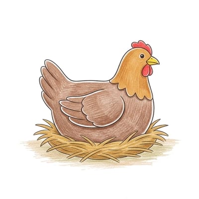 Hen Nest Rest, colored example