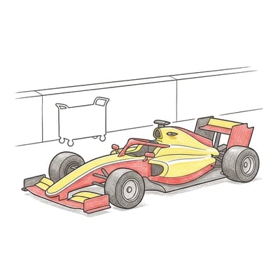 F1 Pit Stop, colored example
