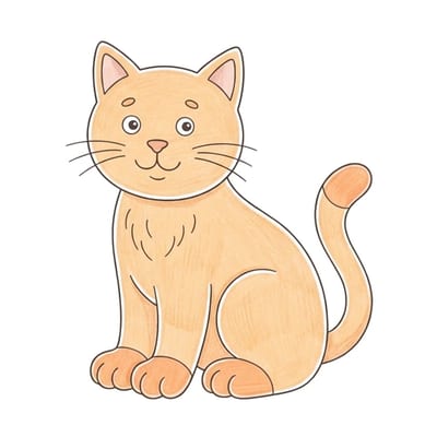 Big Sitting Cat, colored example