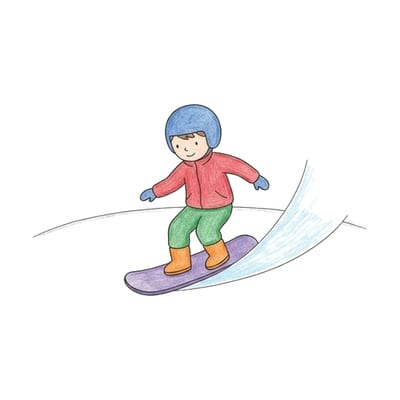 Snowboarder Snow Spray, colored example