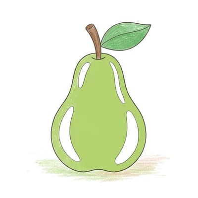 Big Juicy Pear, colored example