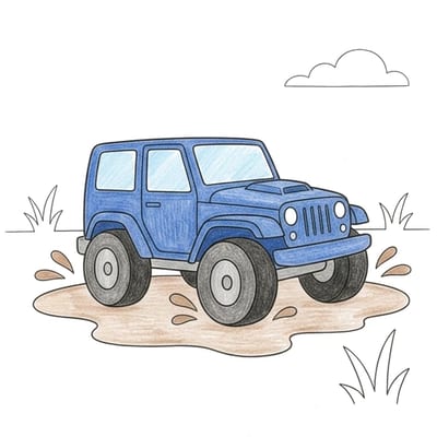 Jeep Mud Puddle, colored example