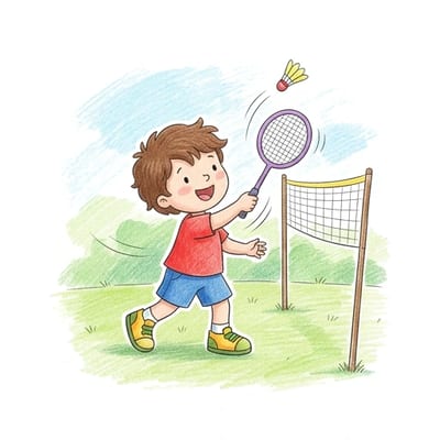 Badminton Net Rally, colored example