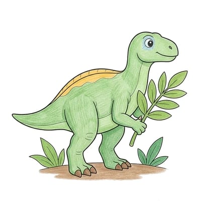 Iguanodon Leaf Hold, colored example