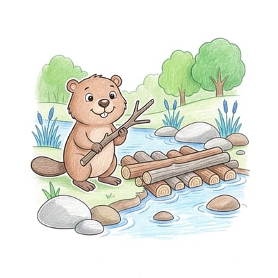 Beaver Dam Builder, colored example