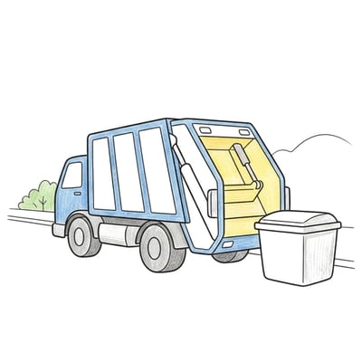 Garbage Truck Stop, colored example