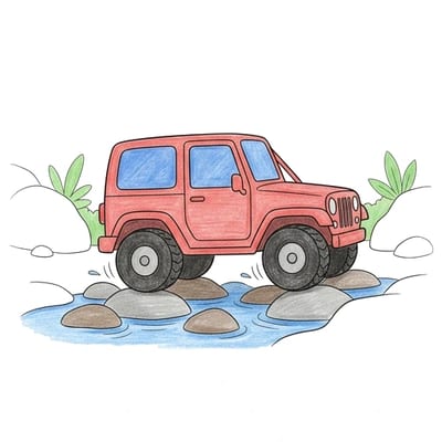 Jeep Creek Crossing, colored example
