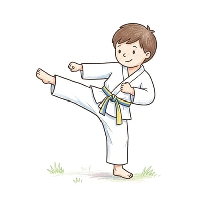 Karate Front Kick, colored example