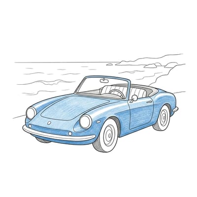 Blue Coastal Roadster, colored example