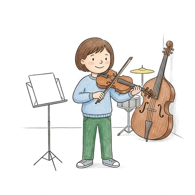 Music Class Violin, colored example