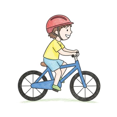 Child Cyclist, colored example