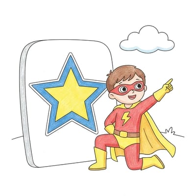 Hero Rescue Pose, colored example