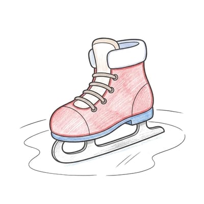 Ice Skate Closeup, colored example