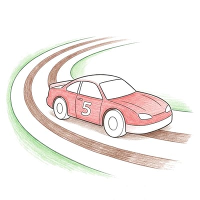 Racing Car Curve, colored example