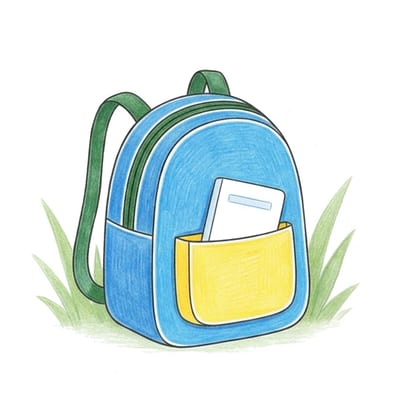 Big School Backpack, colored example