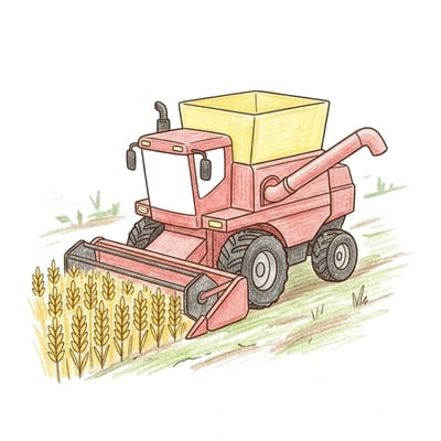 Harvester Grain Row, colored example