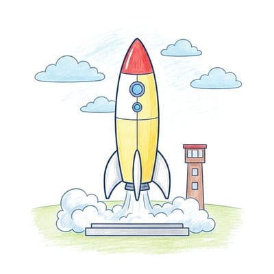 Rocket Launch Pad, colored example