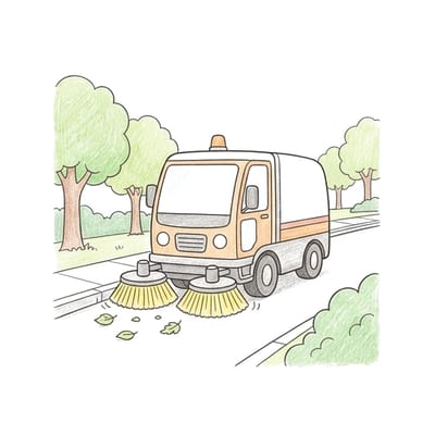 Street Sweeper Route, colored example