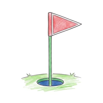 Putting Hole Flag, colored example