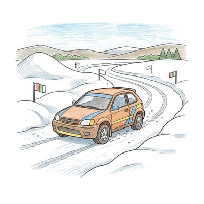Rally Snow Crossing, colored example