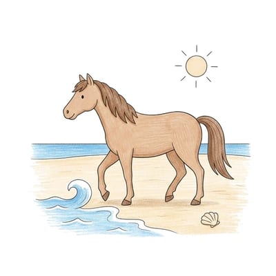 Horse Beach Walk, colored example