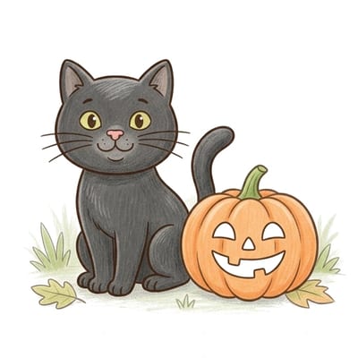 Black Cat Pumpkin, colored example