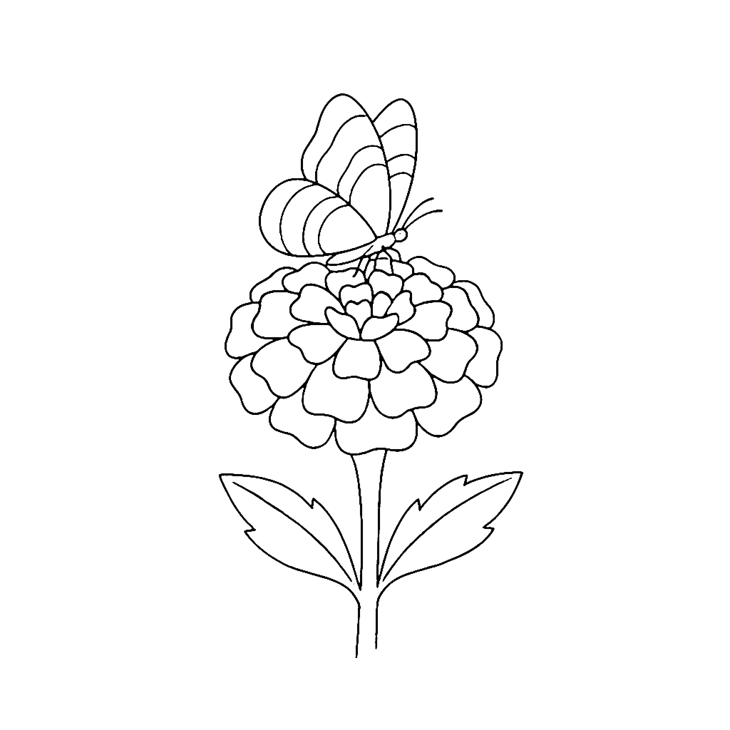 Butterfly coloring page: Marigold Wing Rest, outline to print