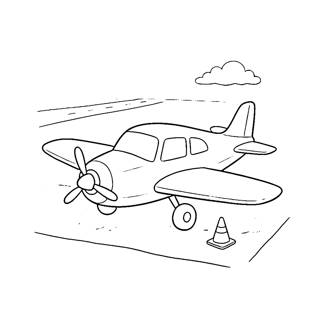 Airplane coloring page: Airplane Parking Spot, outline to print