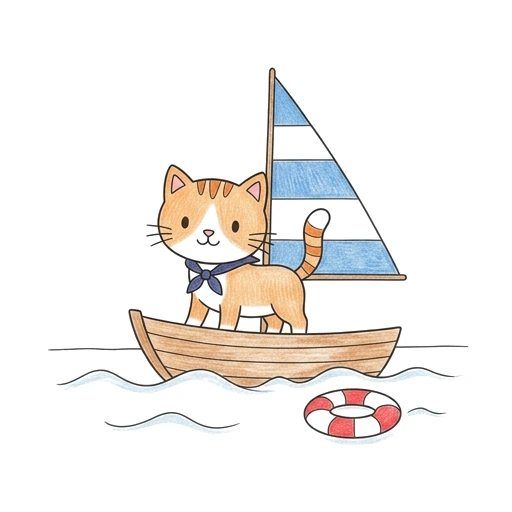 Bow Kitten Sailor, colored example