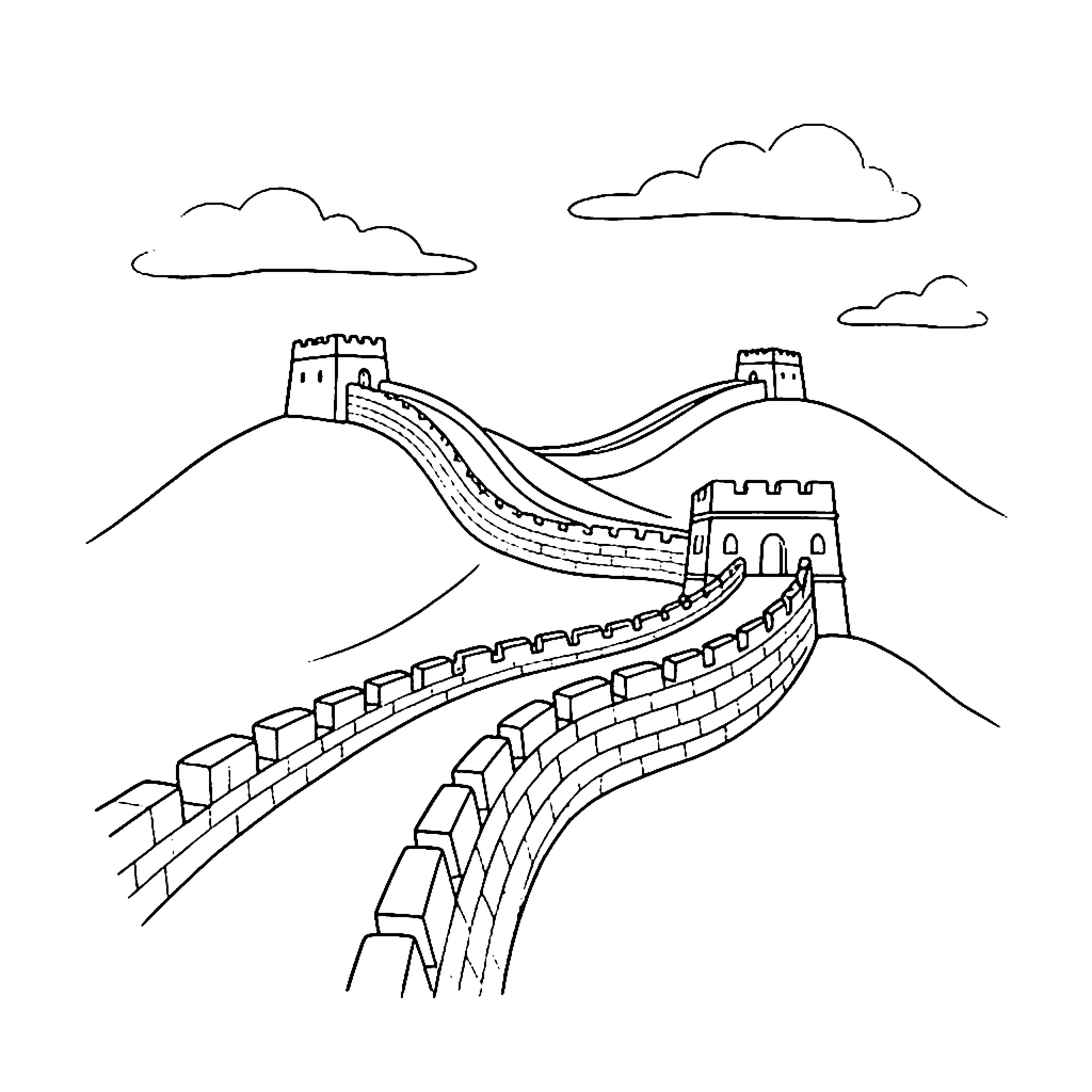 Great Wall Trail coloring page outline