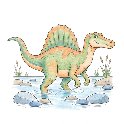 Spinosaurus River Wading, colored example