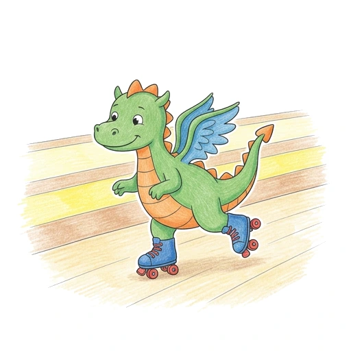 Dragon Skate Practice, colored example