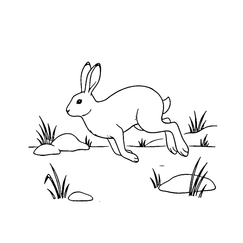 Arctic Hare Hop coloring page outline