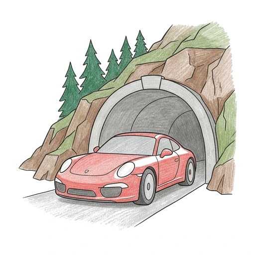 Porsche Tunnel Exit, colored example