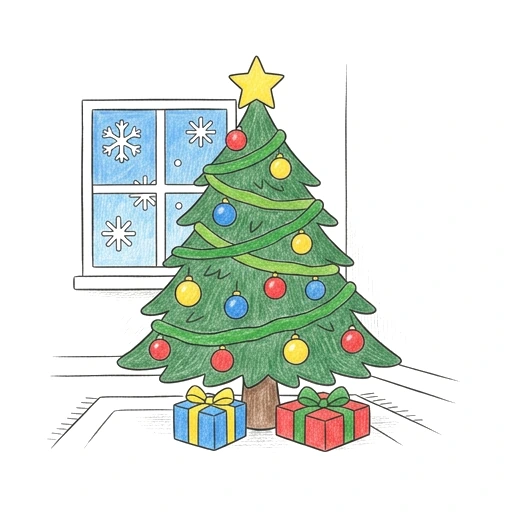Christmas Tree Glow, colored example