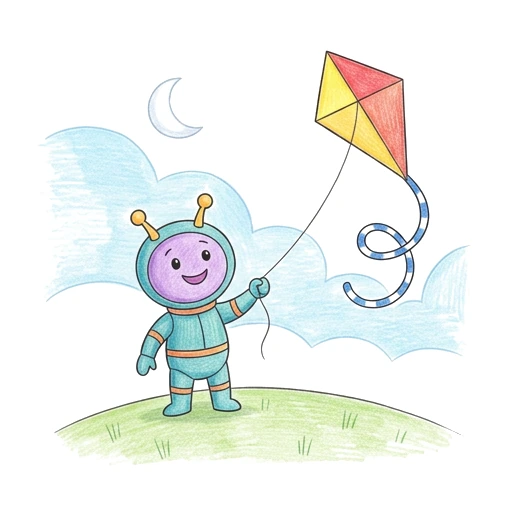 Alien Kite Flight, colored example