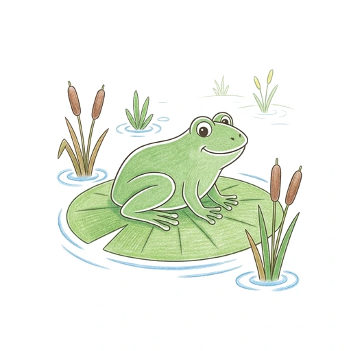Frog Lily Pad, colored example