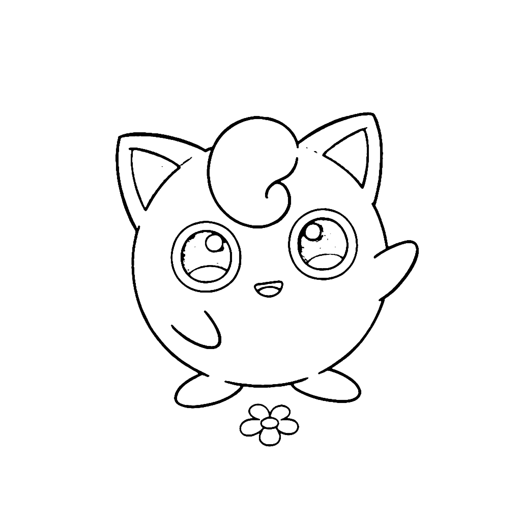 Jigglypuff coloring page: Jigglypuff Song Pose, outline to print