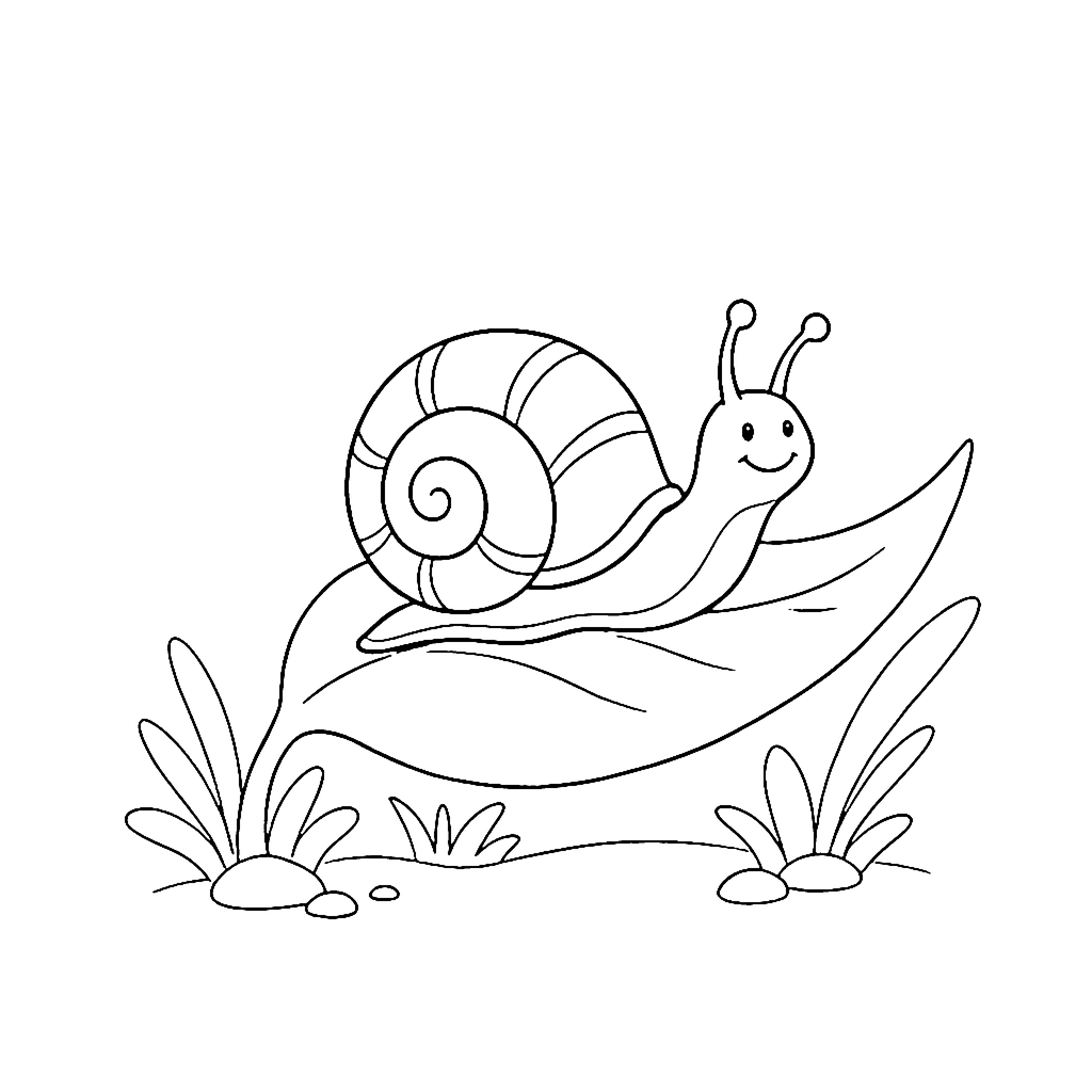 Snail Leaf Trail coloring page outline