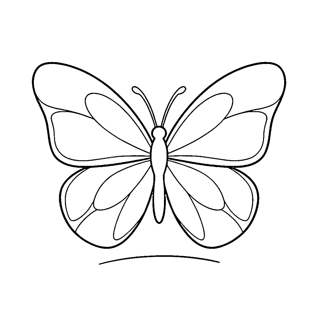 Butterfly coloring page: Butterfly Open Wings, outline to print