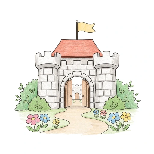 Castle Gate Garden, colored example