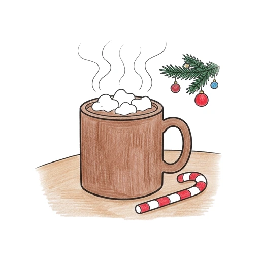 Christmas Cocoa Mug, colored example