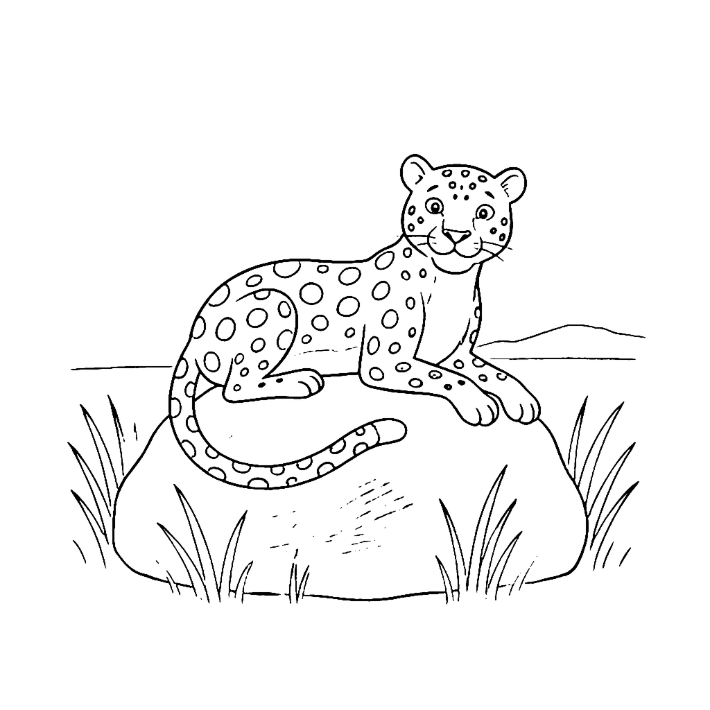 Leopard Rock Perch coloring page outline