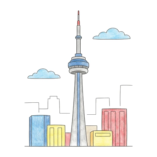 CN Tower Skyline, colored example