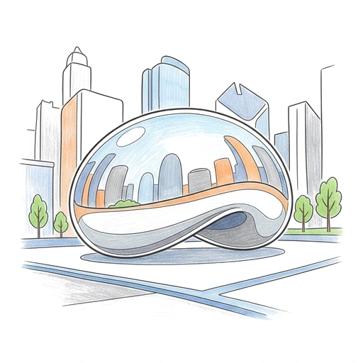 Chicago Bean Reflection, colored example