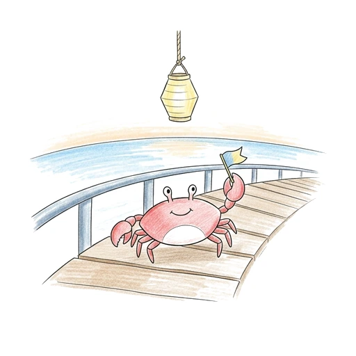 Crab coloring page: Crab Lantern Festival, colored example
